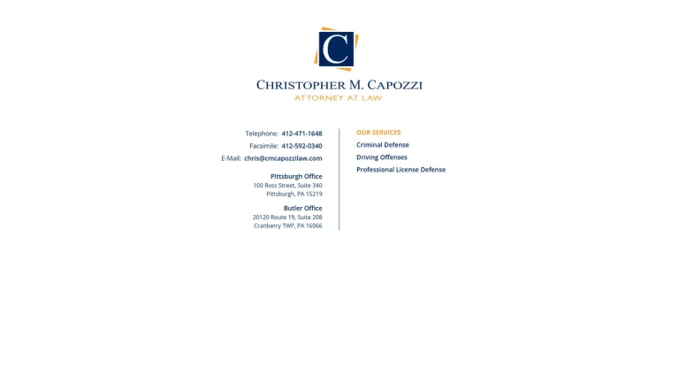 Christopher M. Capozzi, Attorney At Law, PC - Pittsburgh, PA - Attorney in Pittsburgh