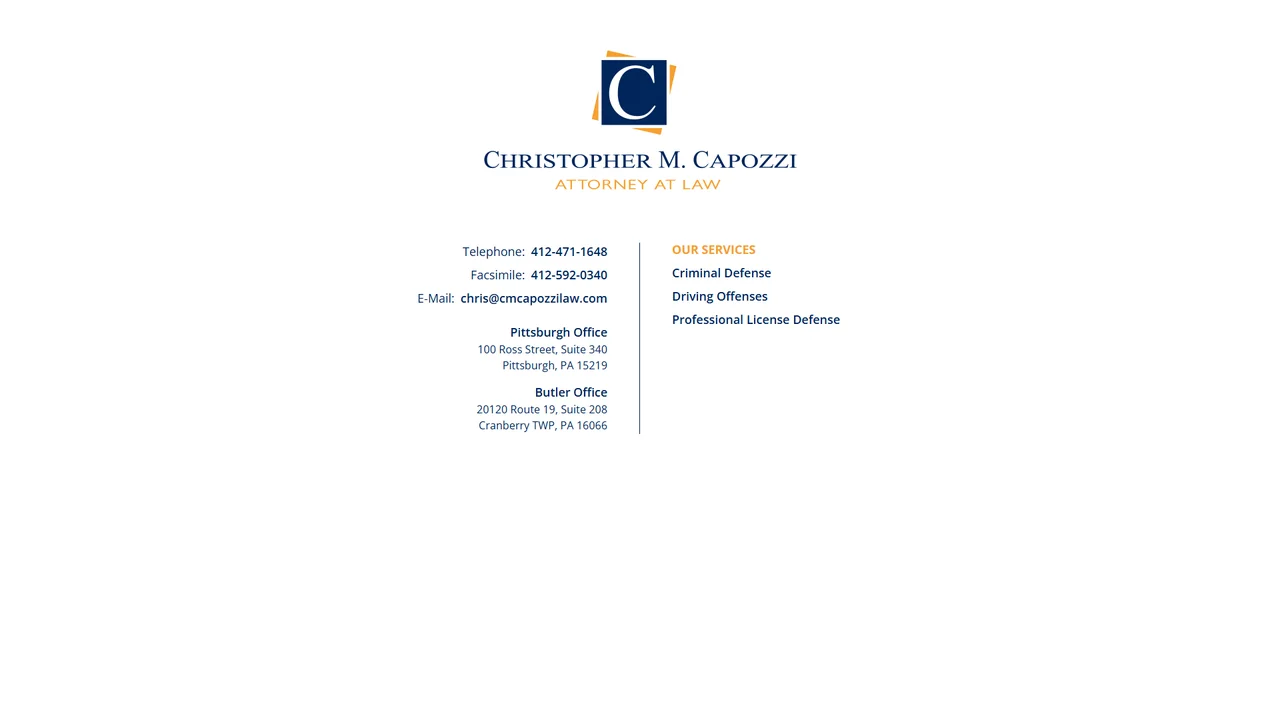 Christopher M. Capozzi, Attorney At Law, PC - Pittsburgh, PA office in Pittsburgh, Pennsylvania