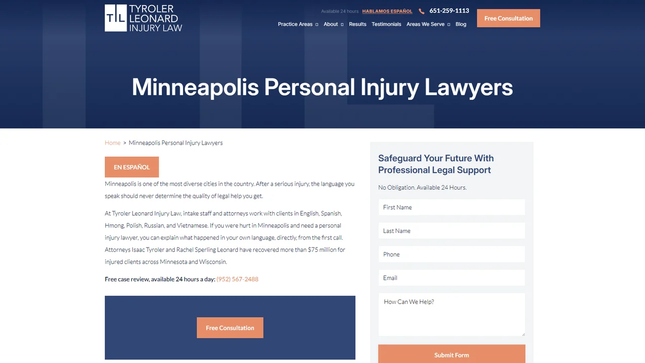 Tyroler Leonard Injury Law - Minneapolis, MN office in Minneapolis, Minnesota