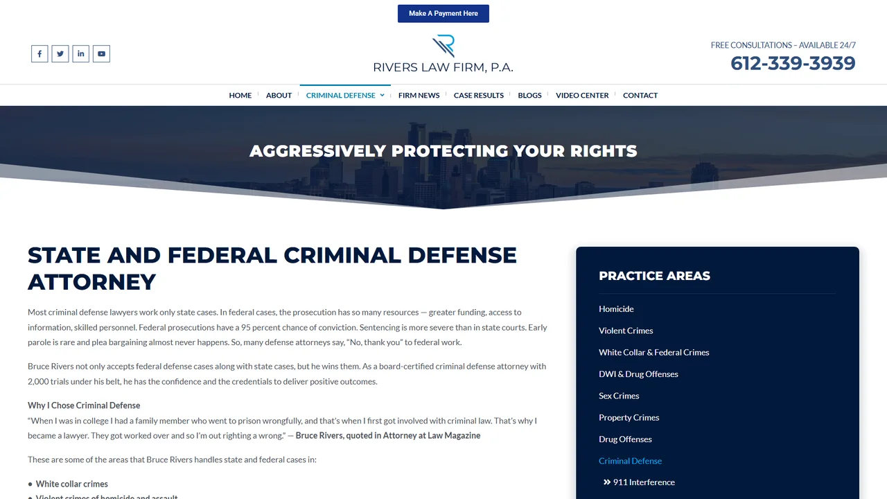 Rivers Law Firm - Minneapolis Criminal Defense Lawyer - Minneapolis, MN office in Minneapolis, Minnesota