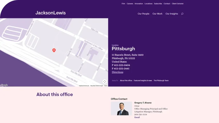 Jackson Lewis P.C. - Pittsburgh, PA - Attorney in Pittsburgh