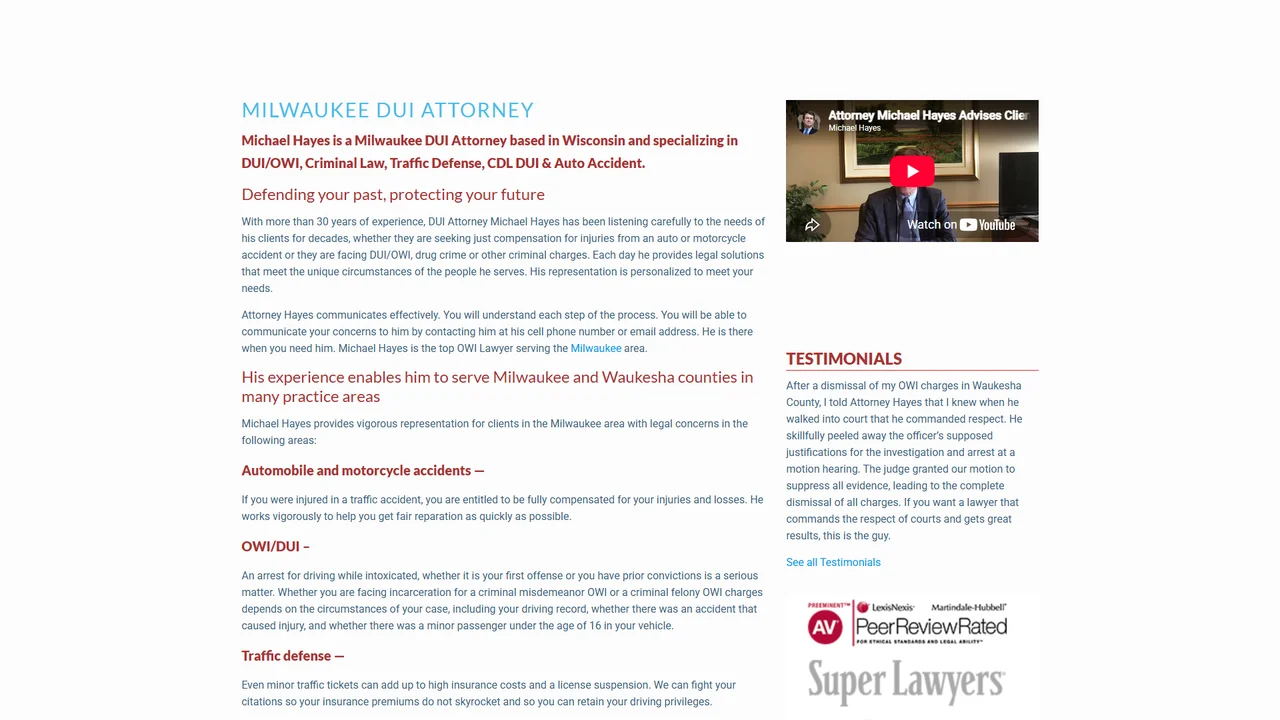 The Law Office of Michael Hayes, LLC - Milwaukee, WI office in Milwaukee, Wisconsin