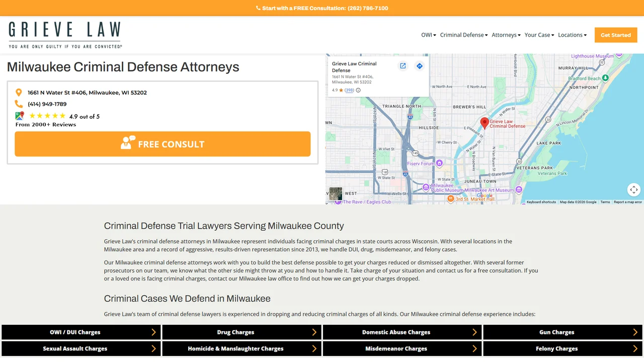 Grieve Law Criminal Defense - Milwaukee, WI office in Milwaukee, Wisconsin