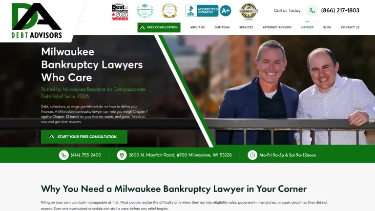 Debt Advisors Law Offices - Downtown Milwaukee - Attorney in Milwaukee