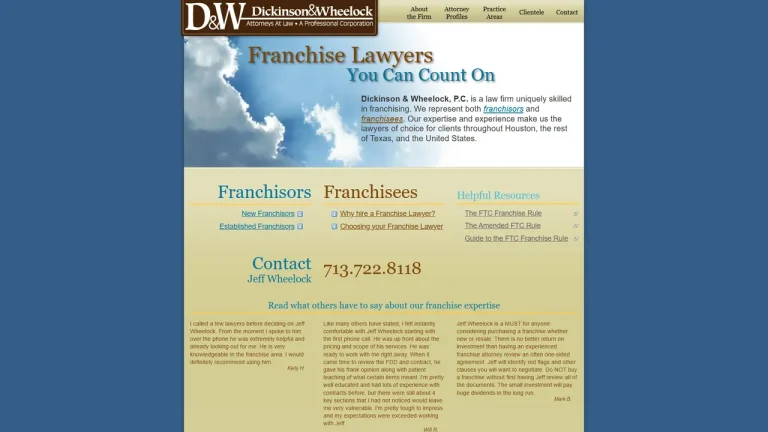 Dickinson & Wheelock, P.C. - Franchise Attorneys - Houston, TX - Attorney in Houston