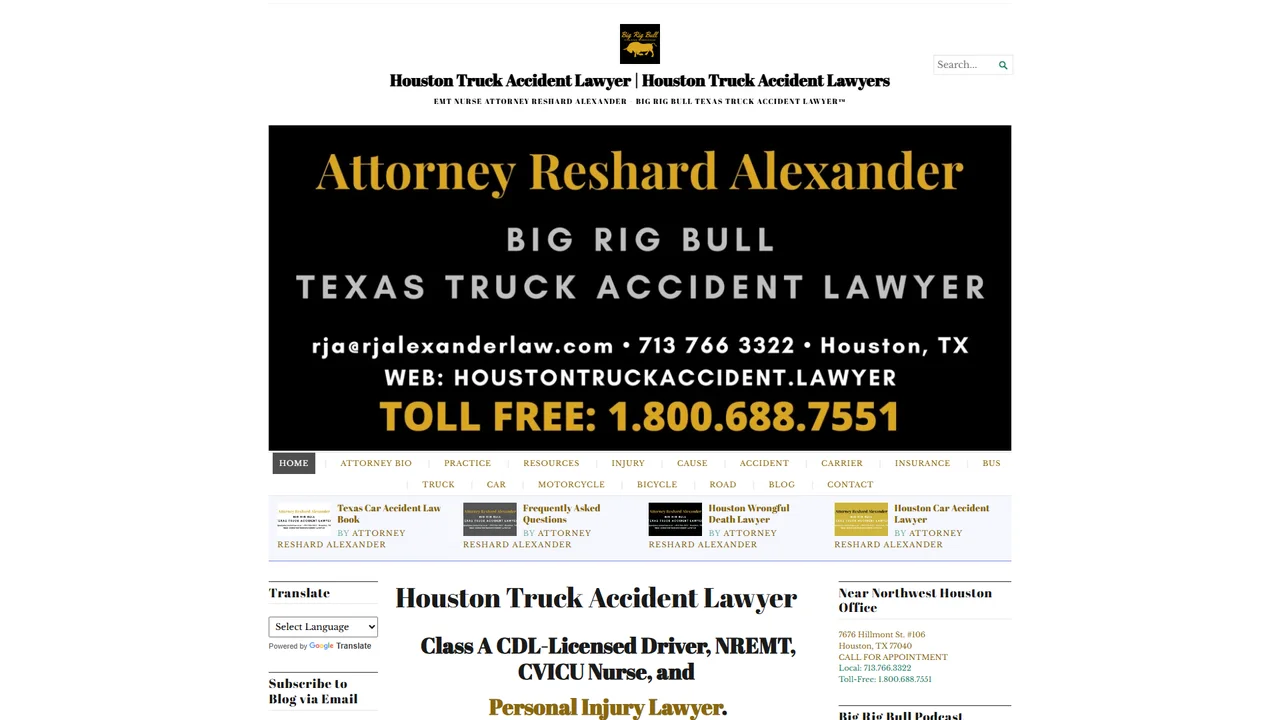 Reshard Alexander - Big Rig Bull Texas Truck Accident Lawyer - Houston, TX office in Houston, Texas
