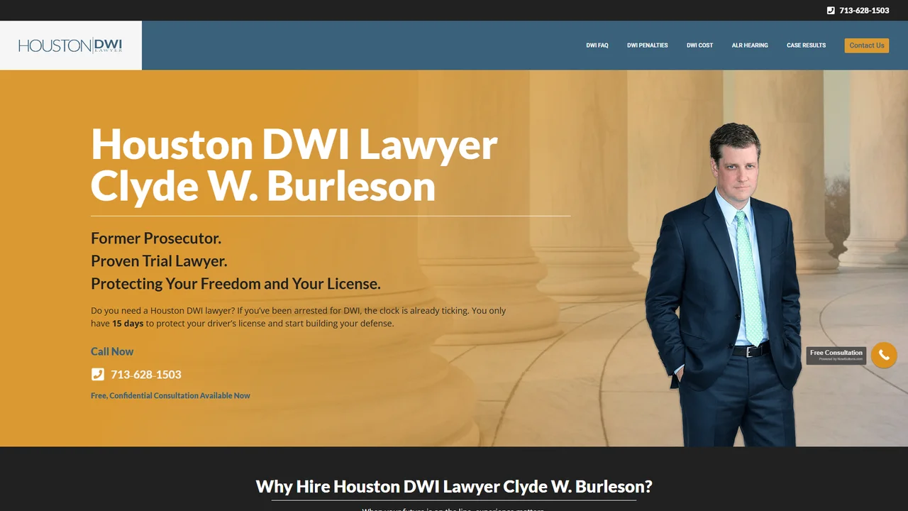 Houston DWI Lawyer Clyde W. Burleson, P.C - Houston, TX office in Houston, Texas