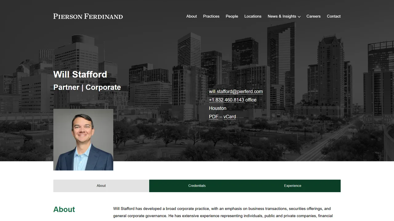 Will Stafford - Houston Business and Estate Planning Attorney - Houston, TX office in Houston, Texas