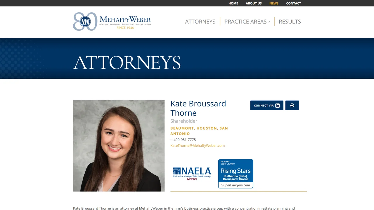 Kate Broussard Thorne, Attorney at Law - Houston, TX office in Houston, Texas