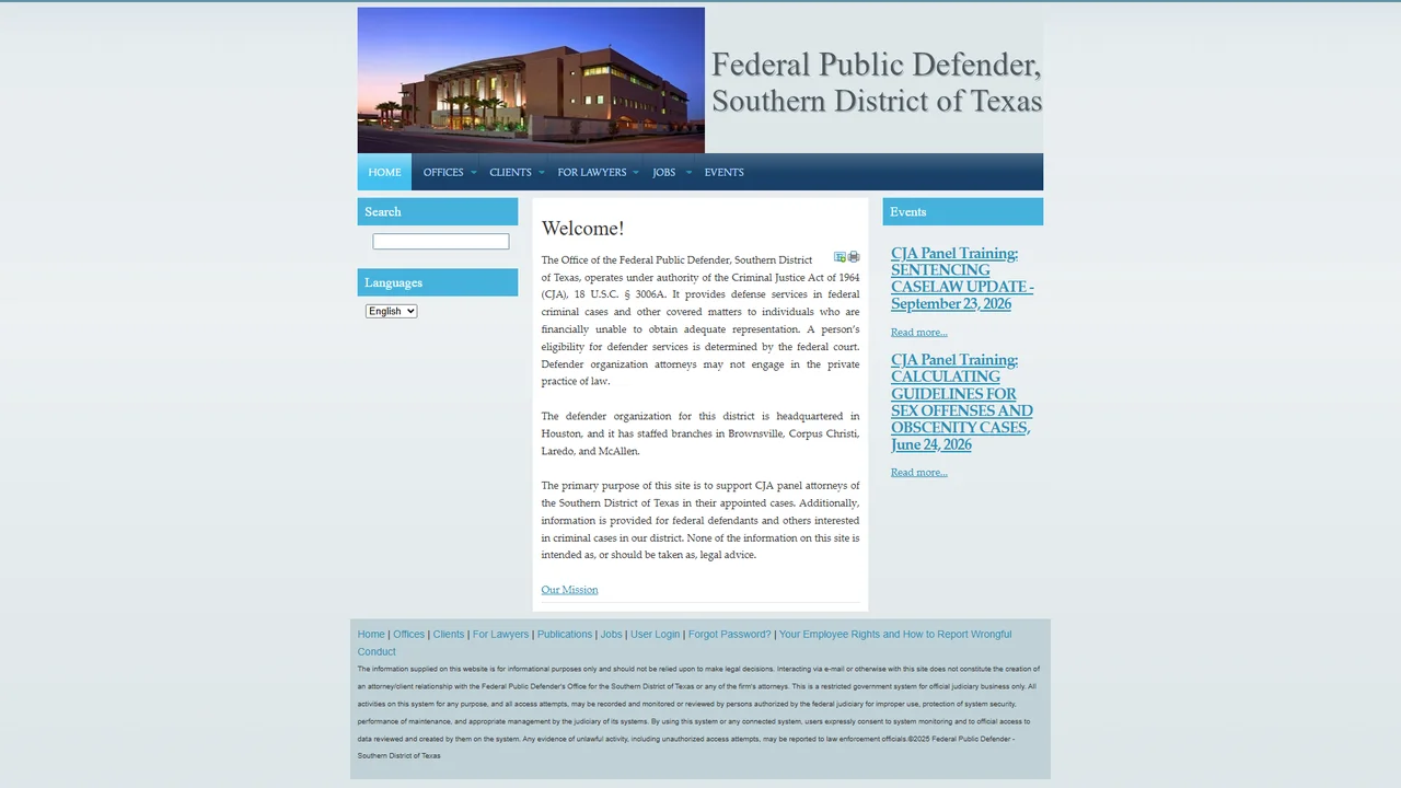 Federal Public Defender - Southern District of Texas - Houston, TX office in Houston, Texas