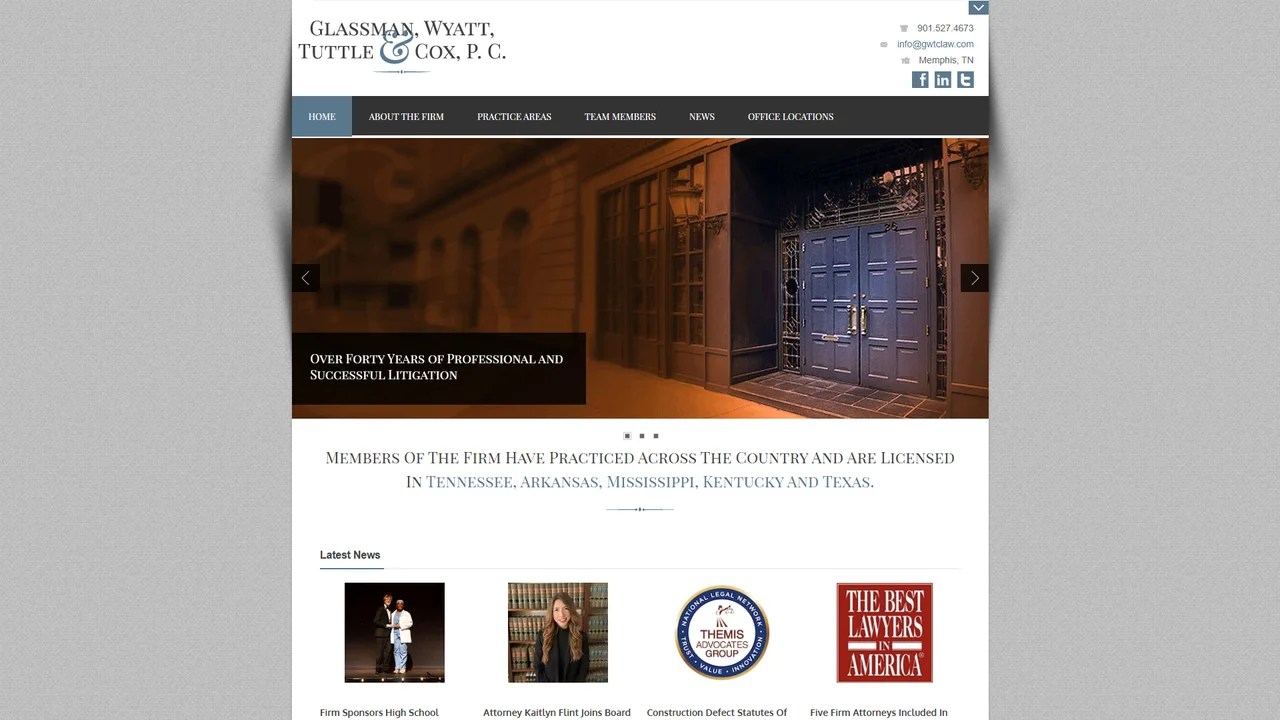 Glassman Wyatt Tuttle and Cox PC - Memphis, TN office in Memphis, Tennessee