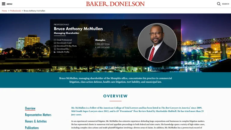 Bruce Anthony McMullen - Baker Donelson - Memphis, TN - Attorney in Memphis