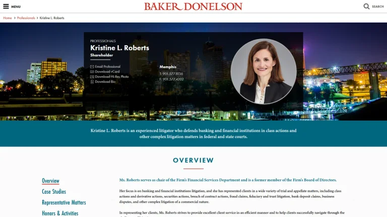 Kristine L. Roberts - Baker Donelson - Memphis, TN - Attorney in Memphis