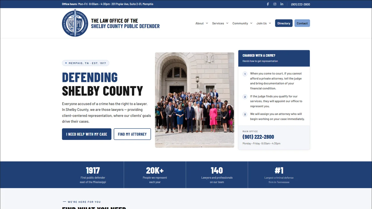 Shelby County Public Defender - Memphis, TN office in Memphis, Tennessee