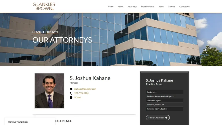 Joshua S. Kahane | Glankler Brown, PLLC - Memphis, TN - Attorney in Memphis