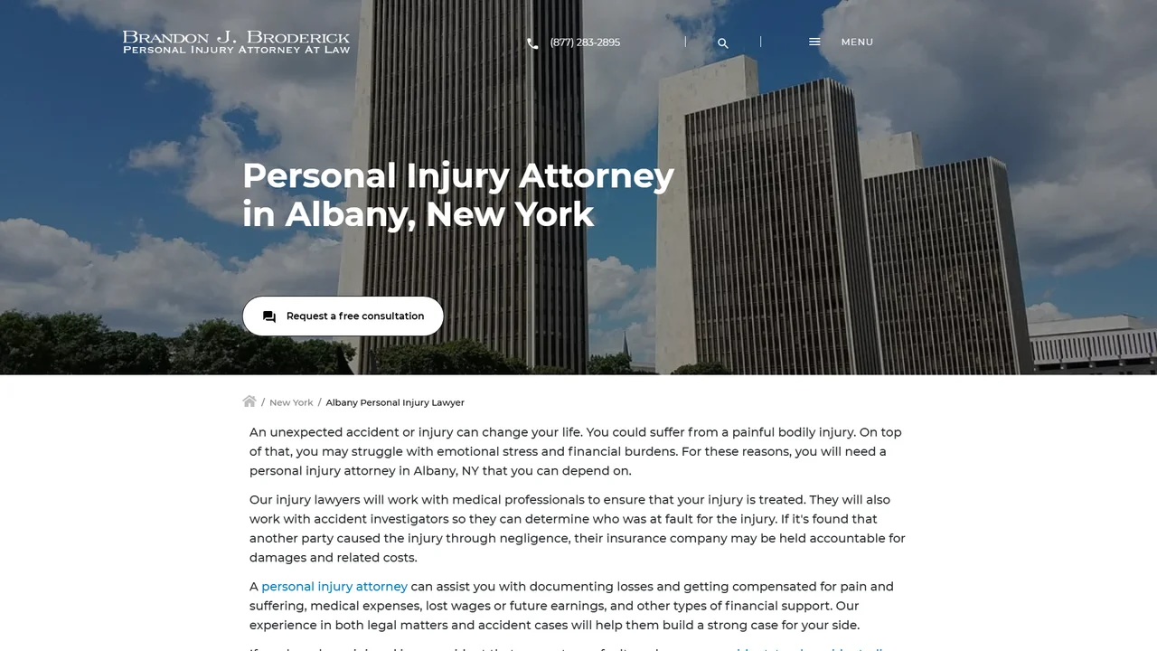 Albany Personal Injury Attorney at Law, Brandon J. Broderick - Albany, NY office in Albany, New York