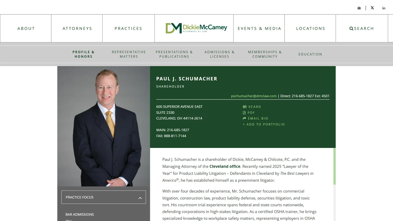 Paul J. Schumacher - Cleveland, OH office in Cleveland, Ohio