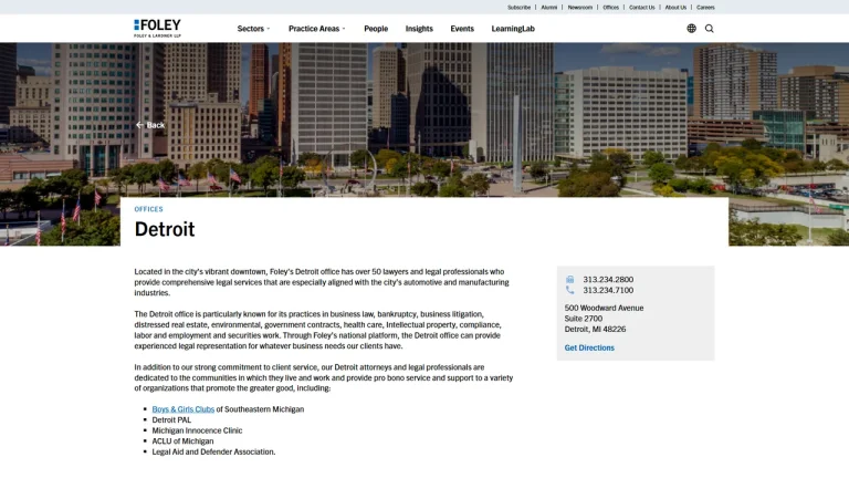 Foley & Lardner LLP - Detroit, MI - Attorney in Detroit