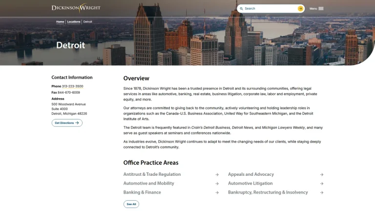 Dickinson Wright PLLC - Detroit, MI - Attorney in Detroit