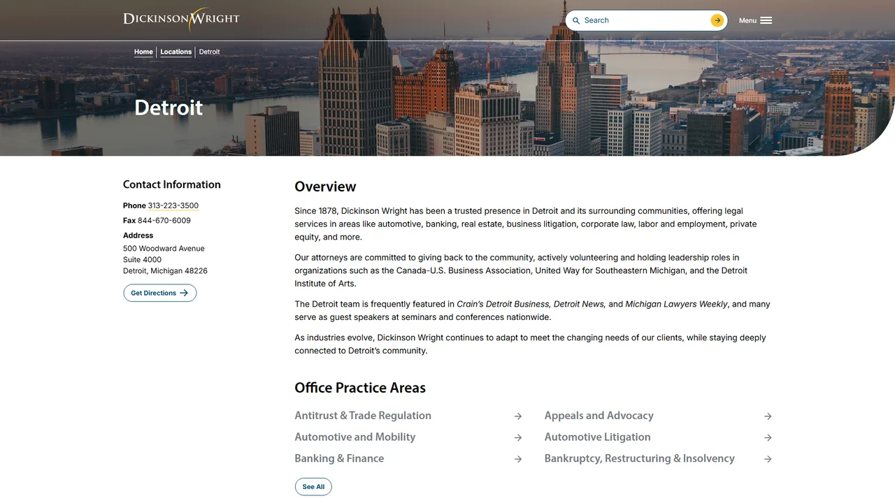 Dickinson Wright PLLC - Detroit, MI office in Detroit, Michigan