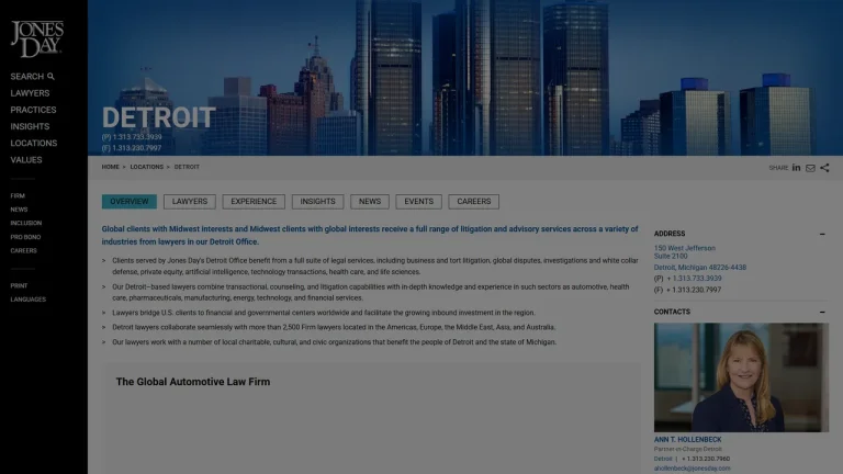 Jones Day - Detroit, MI - Attorney in Detroit