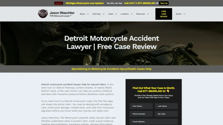 The Motorcycle Lawyer® - Law Offices of Jason A. Waechter - Detroit, MI - Attorney in Detroit
