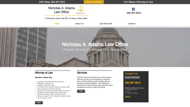 Nicholas A Adams Law Office - Fort Wayne, IN - Attorney in Fort Wayne