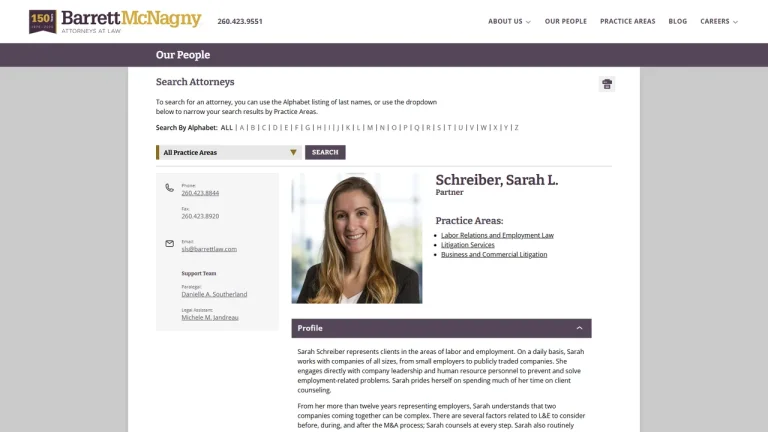Sarah L. Schreiber (Barrett McNagny LLP) - Fort Wayne, IN - Attorney in Fort Wayne