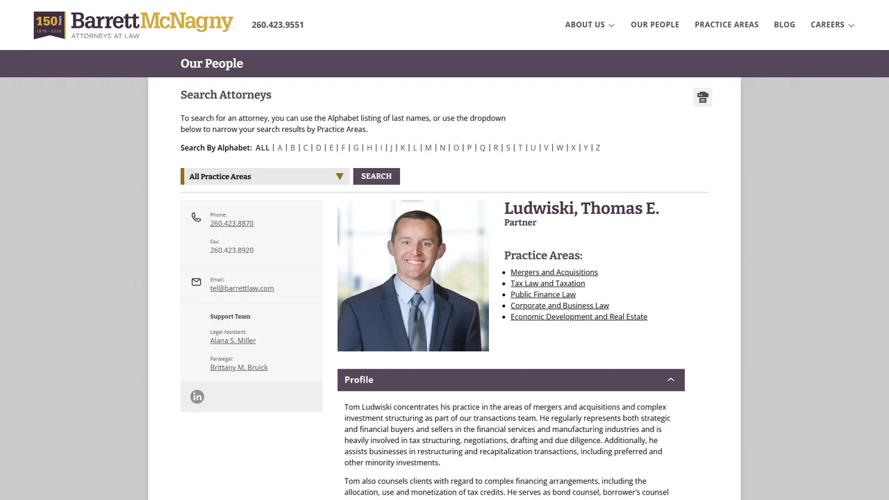 Thomas E. Ludwiski (Barrett McNagny LLP) - Fort Wayne, IN office in Fort Wayne, Indiana