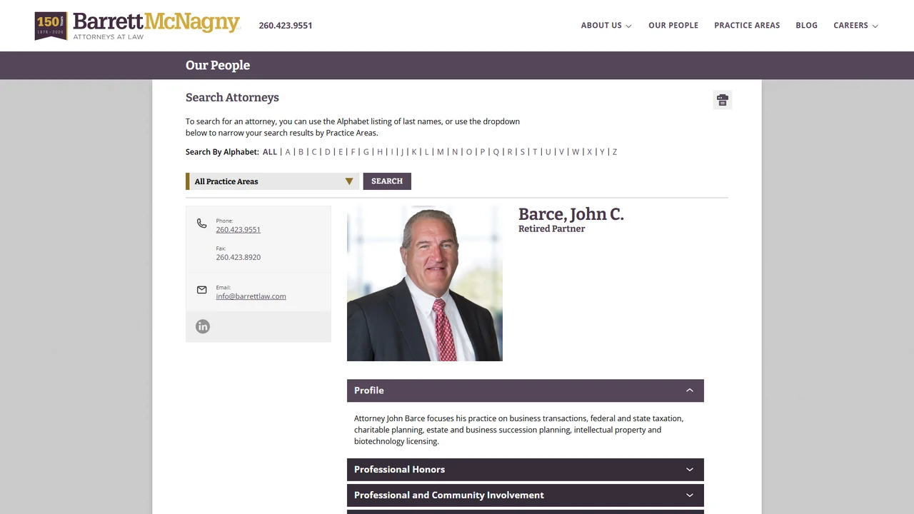 John C. Barce - Barrett McNagny LLP - Fort Wayne, IN office in Fort Wayne, Indiana