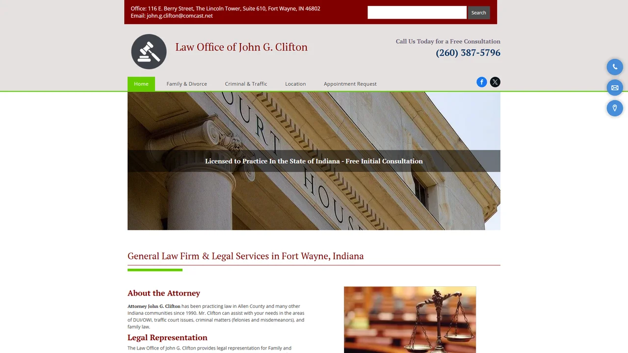 Law Offices of John G Clifton - Fort Wayne, IN office in Fort Wayne, Indiana