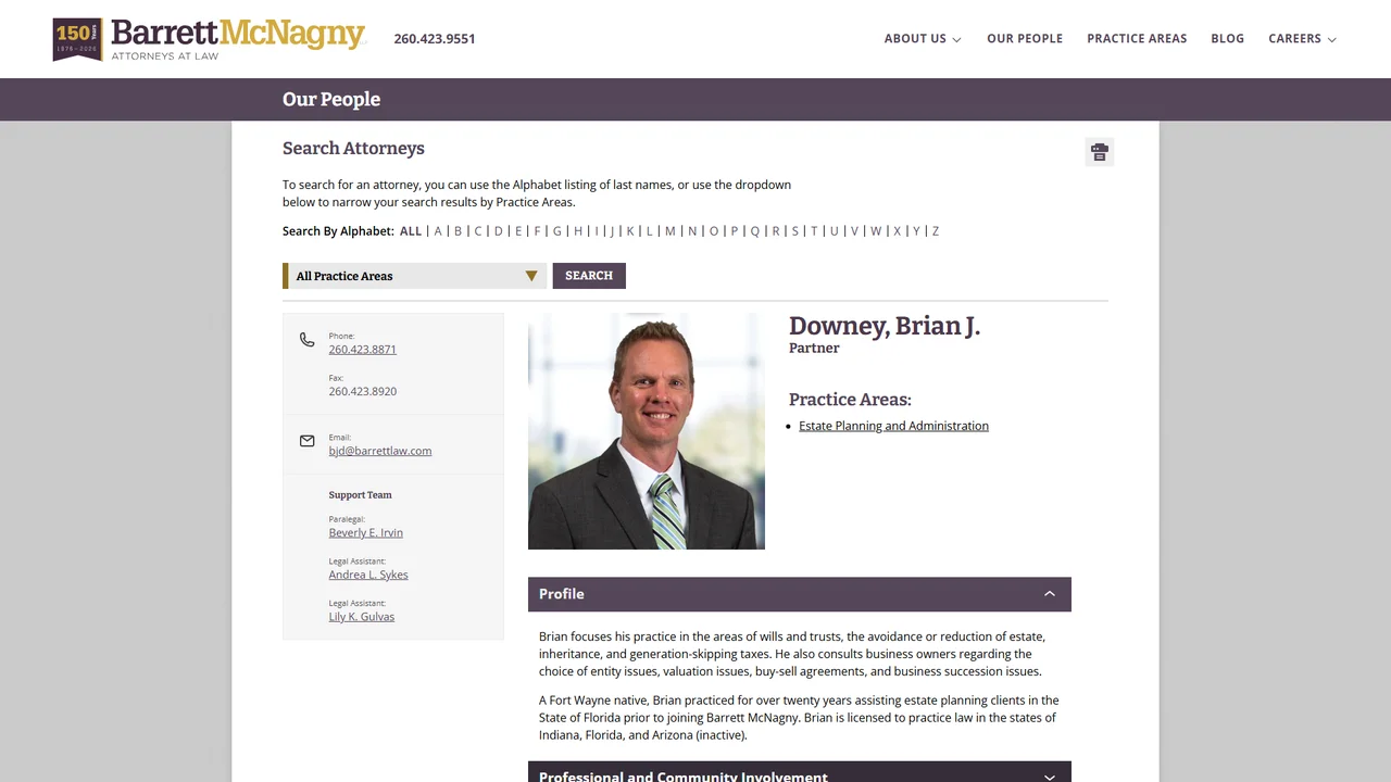 Barrett McNagny LLP: Brian J. Downey - Fort Wayne, IN office in Fort Wayne, Indiana