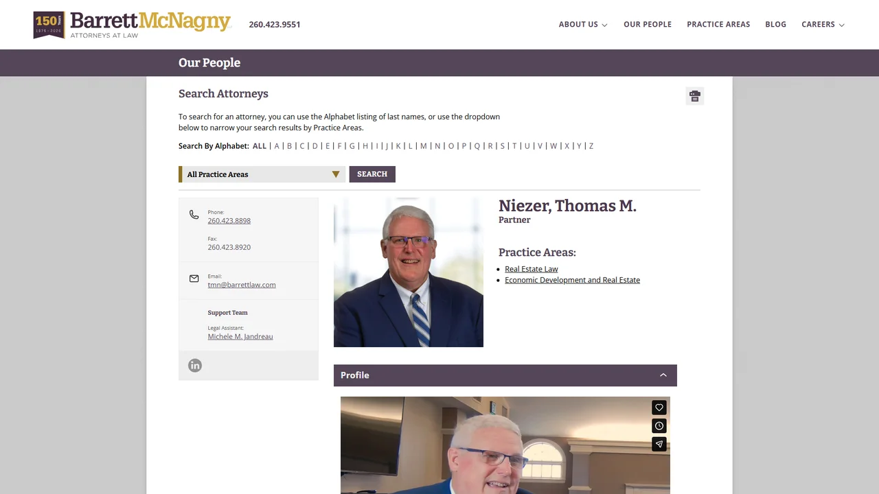 Barrett McNagny LLP: Thomas M. Niezer - Fort Wayne, IN office in Fort Wayne, Indiana