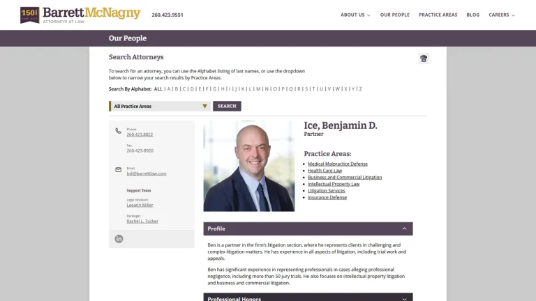 Barrett McNagny LLP: Ben Ice - Fort Wayne, IN - Attorney in Fort Wayne