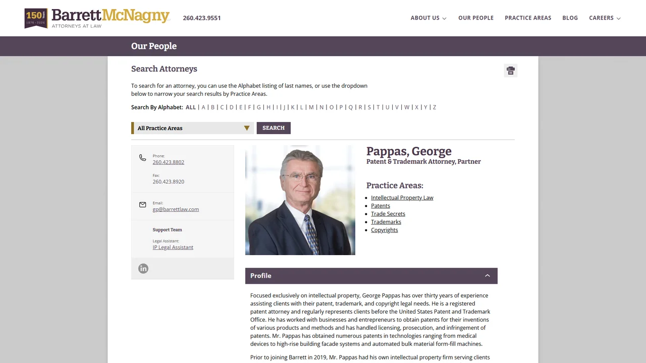 George Pappas, Patent Attorney - Fort Wayne, IN office in Fort Wayne, Indiana