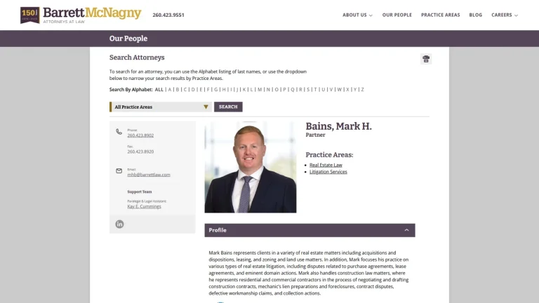 Mark Bains - Barrett McNagny LLP - Fort Wayne, IN - Attorney in Fort Wayne