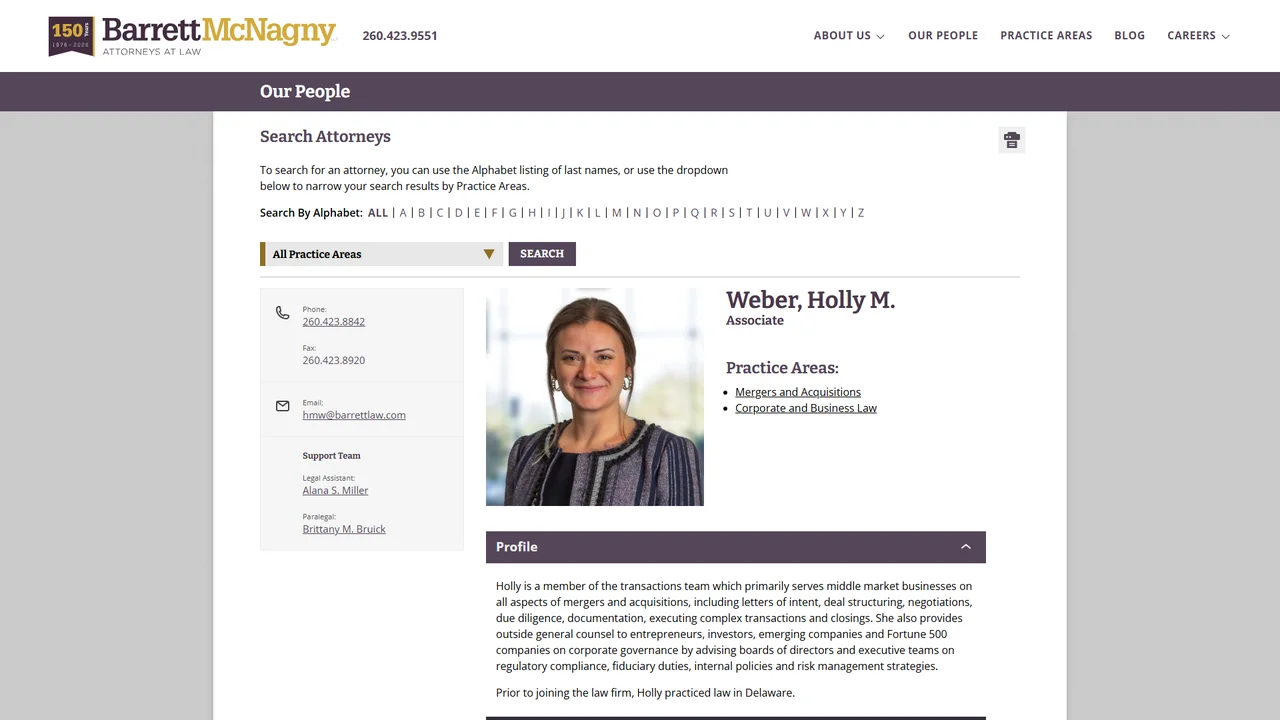 Holly Weber - Barrett McNagny LLP - Fort Wayne, IN office in Fort Wayne, Indiana