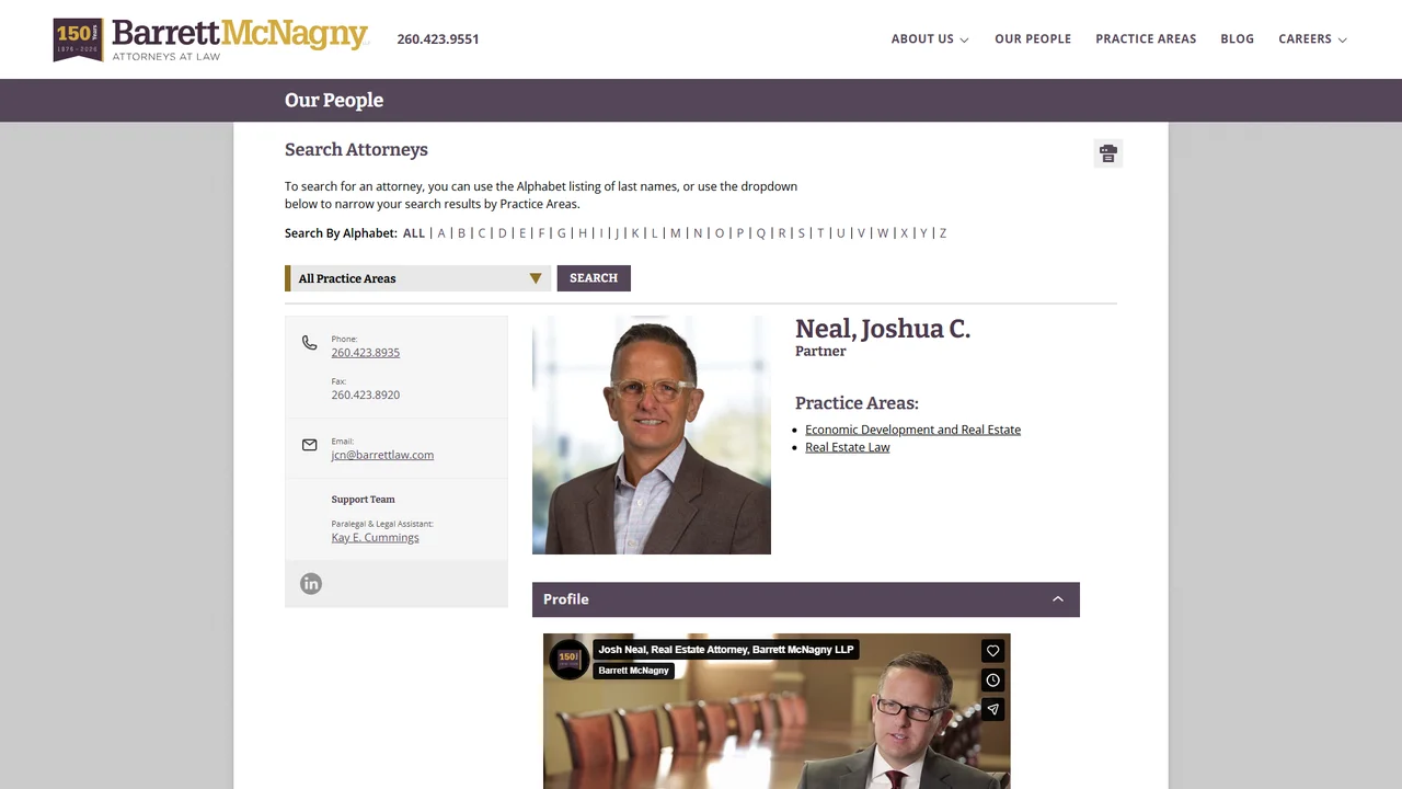 Joshua C. Neal - Barrett McNagny LLP - Fort Wayne, IN office in Fort Wayne, Indiana