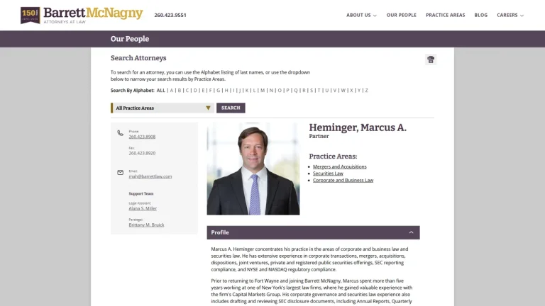 Barrett McNagny LLP: Marcus A. Heminger - Fort Wayne, IN - Attorney in Fort Wayne