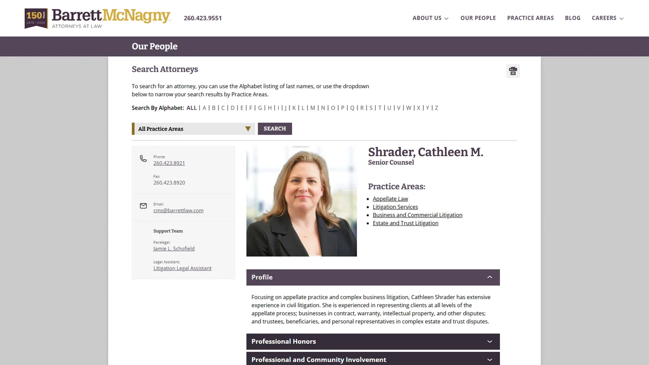 Cathleen M. Shrader (Barrett McNagny LLP) - Fort Wayne, IN office in Fort Wayne, Indiana
