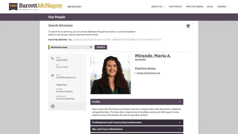 Barrett McNagny LLP: Maria Mirande - Fort Wayne, IN - Attorney in Fort Wayne