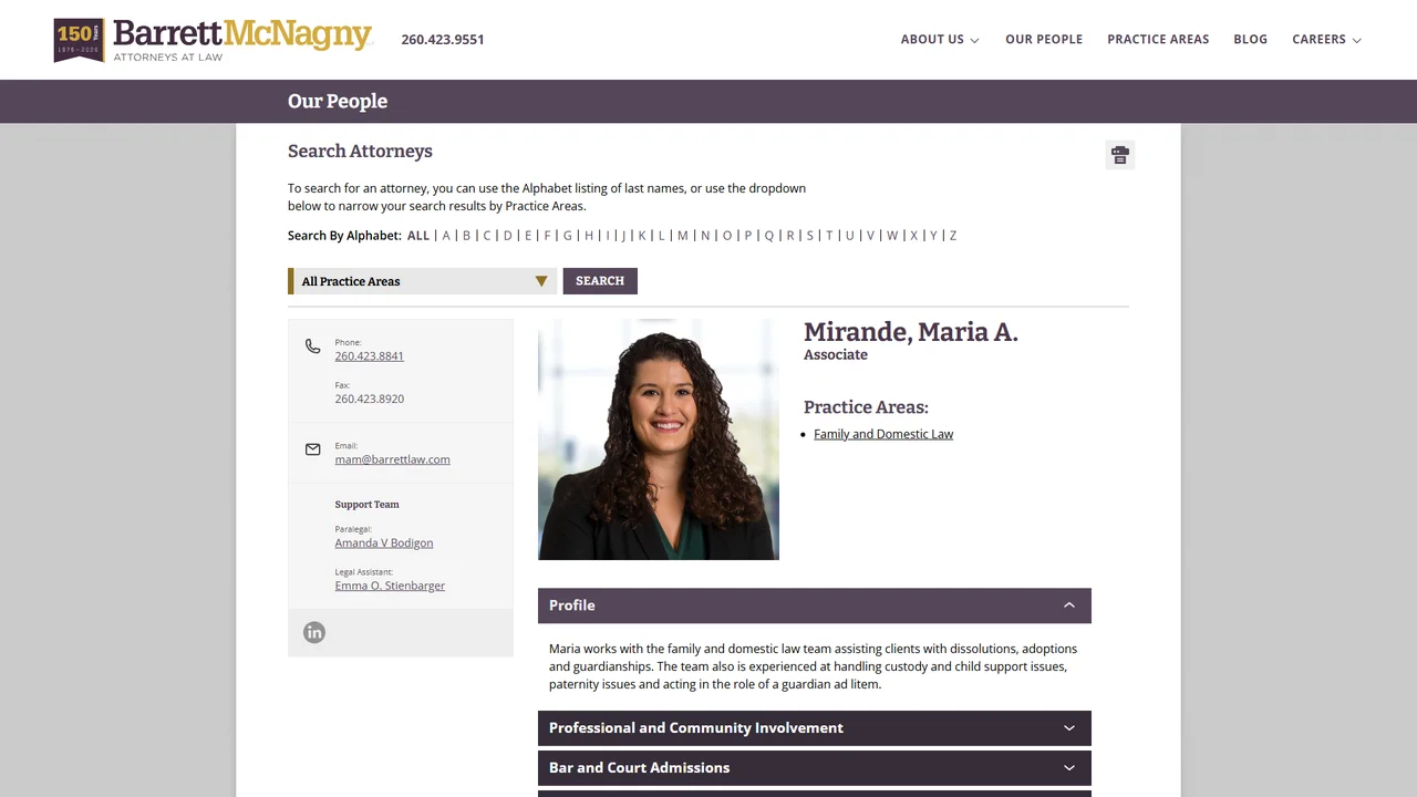 Barrett McNagny LLP: Maria Mirande - Fort Wayne, IN office in Fort Wayne, Indiana