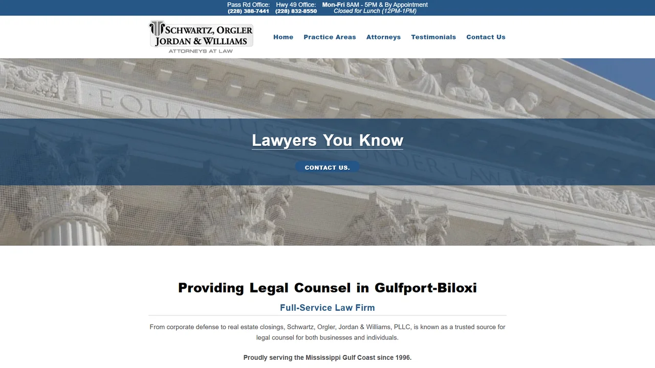 Schwartz, Orgler & Jordan, PLLC - Gulfport, MS office in Gulfport, Mississippi