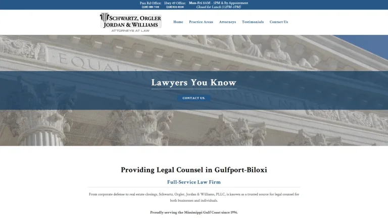 Schwartz, Orgler, Jordan & Williams, PLLC - Gulfport, MS - Attorney in Gulfport