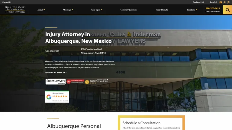 Glasheen, Valles & Inderman Injury Lawyers - Albuquerque, NM - Attorney in Albuquerque