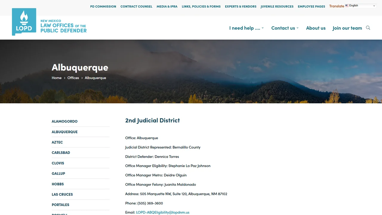 Public Defender - Albuquerque, NM office in Albuquerque, New Mexico