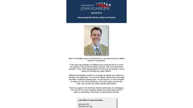 Law Offices of John Kuhnlein - Tucson, AZ - Attorney in Tucson