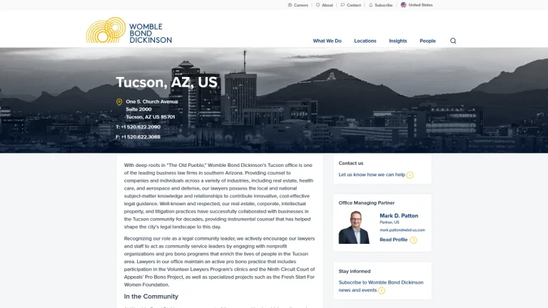 Womble Bond Dickinson (US) LLP - Tucson, AZ - Attorney in Tucson