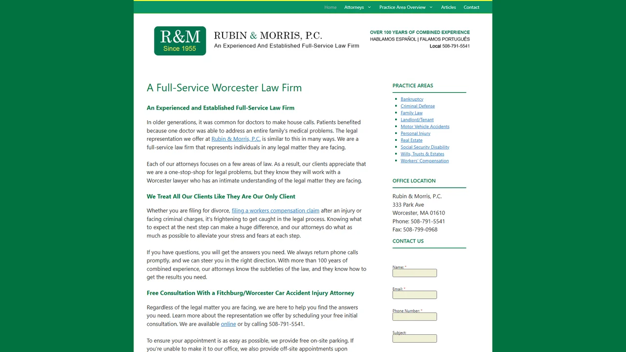 Rubin, Rubin & Wilcox, P.C. - Worcester, MA office in Worcester, Massachusetts