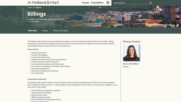 Holland & Hart LLP - Billings, MT - Attorney in Billings